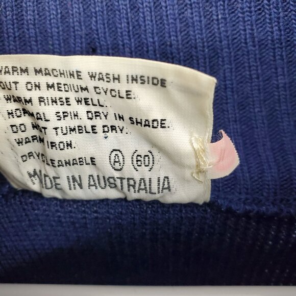 Vintage Hysport Australia International Pure New Wool Blue Zip Up Sweater 20 - Picture 3 of 16